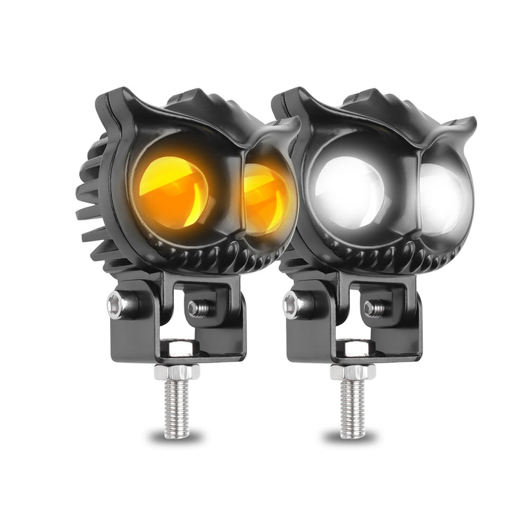 Nicoko Amber/White Color LED Motorcycle Driving Fog Lights 2.6Inch Offroad Driving Headlights Pod Lights Work Auxiliary Lights for Motorcycle Truck Car Pickup SUV ATV UTV (2 Pcs)