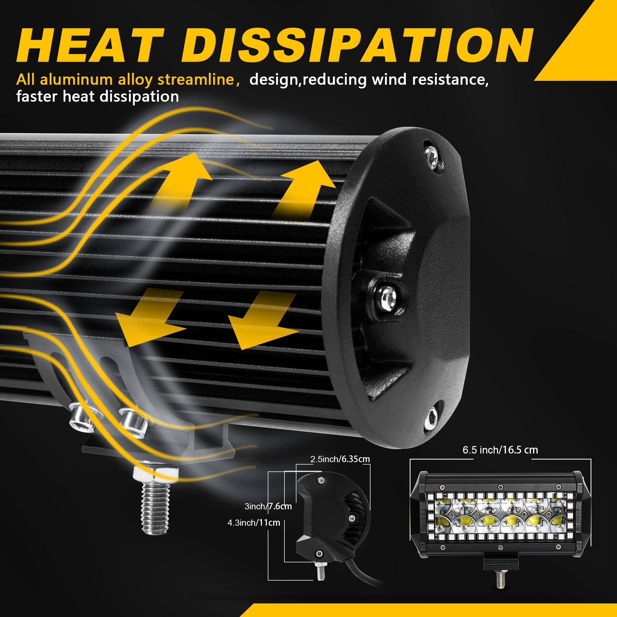 Nicoko 7 inch 36w Led Light Bar with Chasing RGB Halo Bluetooth&Remote