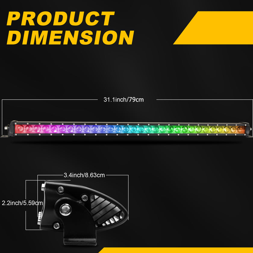 Nicoko 150w single row light bar with chasing function Bluetooth&Remote controlled