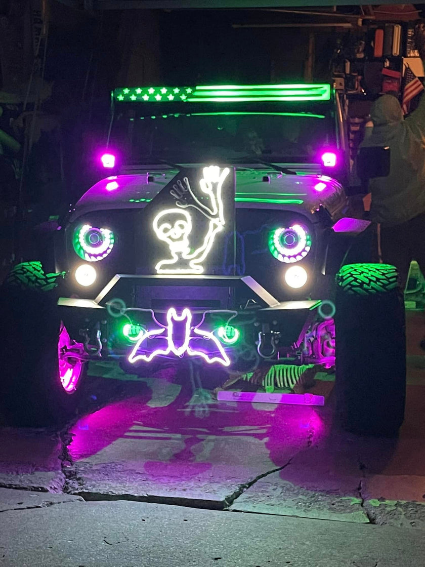 Nicoko Bluetooth 52inch 300w Curved white housing  Led Light Bar with Chasing RGB halo ring, Multicolor Changing w/wireless Spot Flood Combo Beam free wiring harness for Off road Truck cars UTV ATV RZR