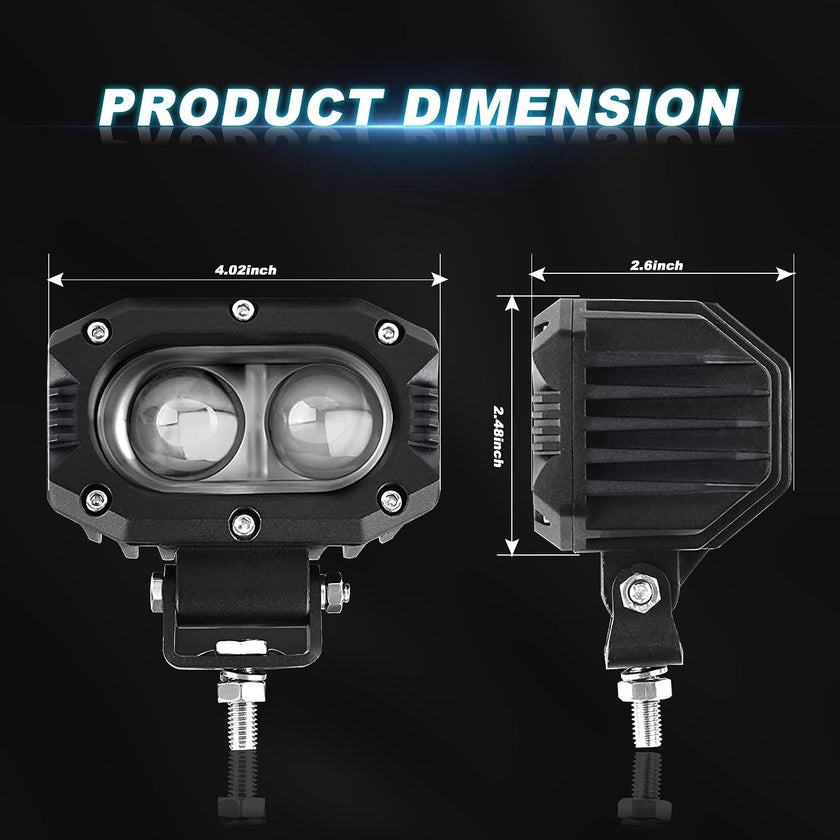 COLIGHT 4-Inch LED Work Light Bar - 240W, 36,000 Lumens, Spot Beam For ATV, Truck, SUV, Boat (IP68)