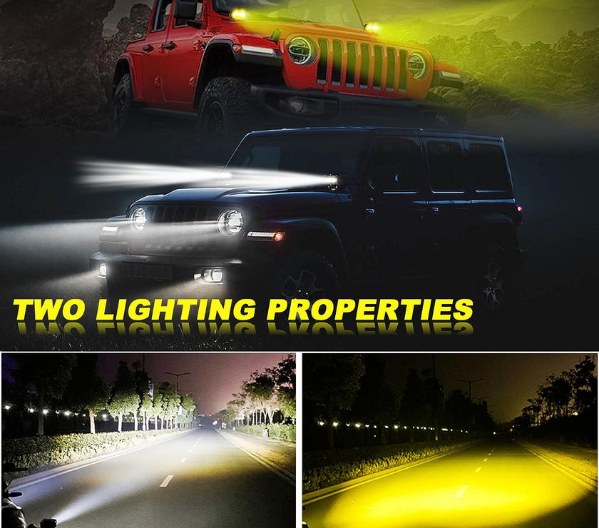 Nicoko LED Pods Lights Bar White Yellow Fog Lights Spot Beam 4inch 60W Work Lights for Motor SUV ATV Truck Boat Tractor Forklift 3 Years W-arranty Pack 2