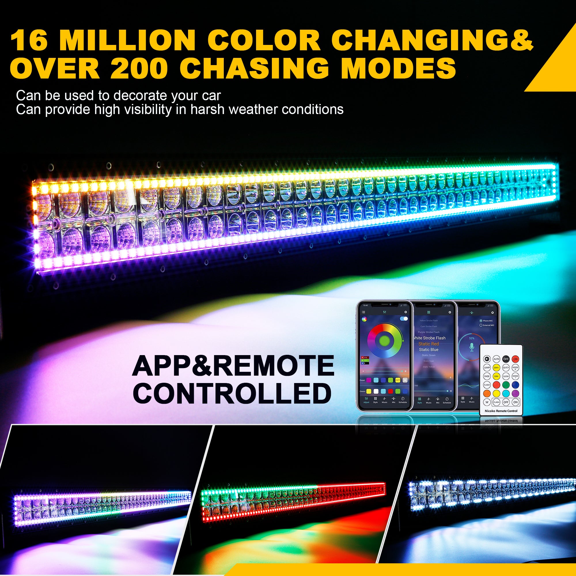 LEDライトバー 42inch straight Amazon.com: Samman 42 Inch Straight LED Light Bar Yellow