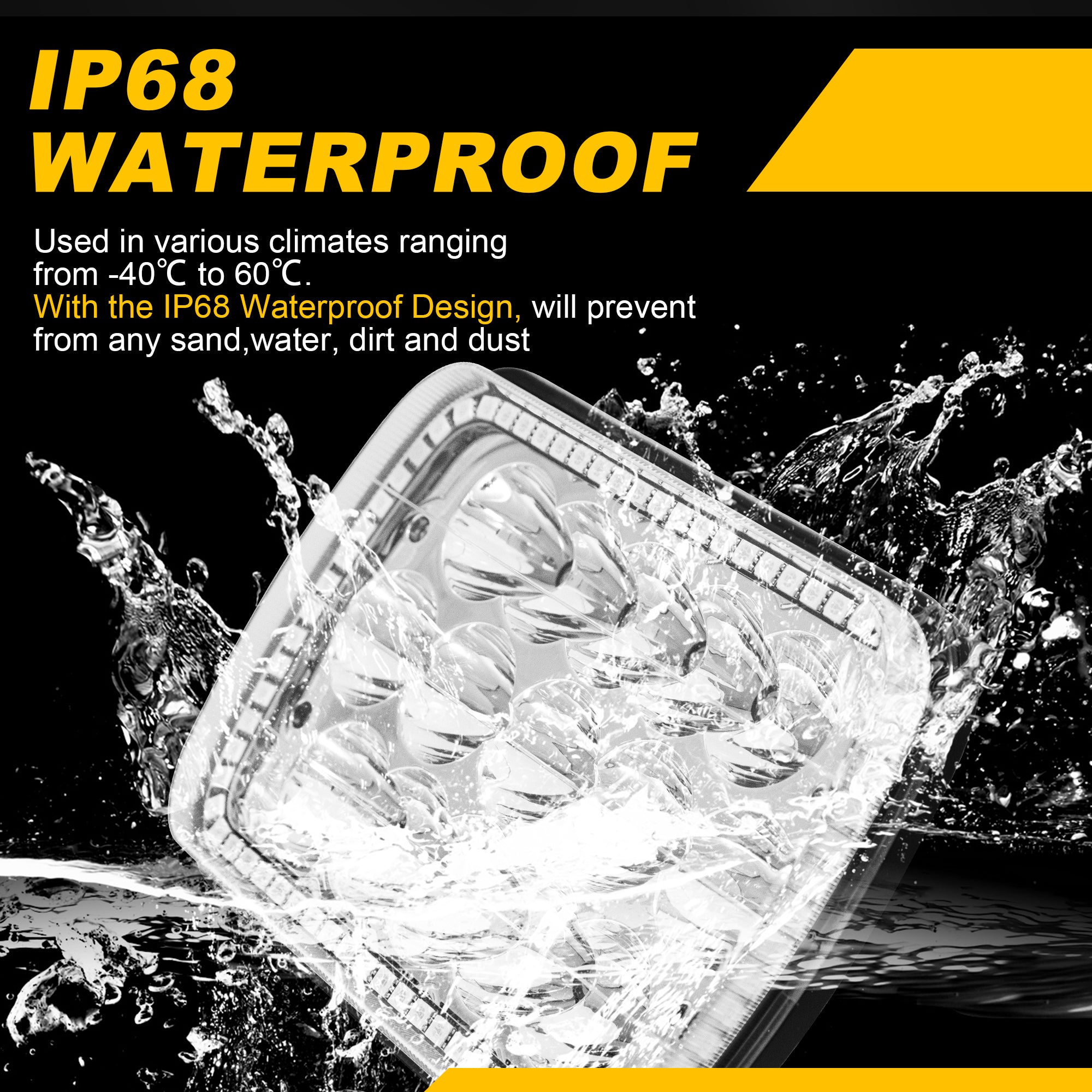 Nicoko 45w 7x6 RGB Chasing Headlights ,5x7 Led headlights High/Low Bea