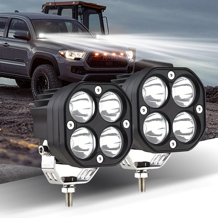 Nicoko Super Bright 40W LED Light Pods 2PCS Led Off Road Spotlight 4000LM Driving Light Led Work Light for Trucks, IP68 Waterproof