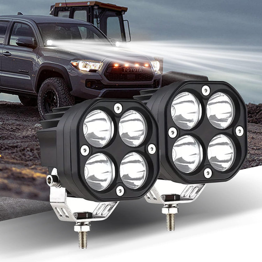 Nicoko Super Bright 40W LED Light Pods 2PCS Led Off Road Spotlight 4000LM Driving Light Led Work Light for Trucks, IP68 Waterproof