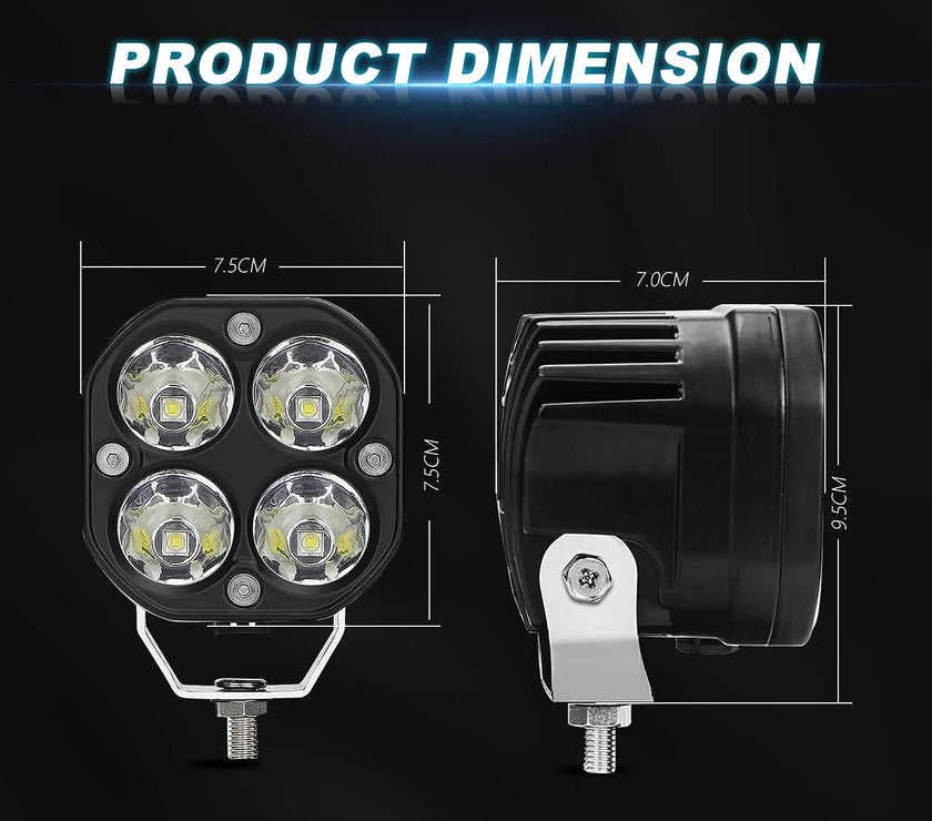 Nicoko Super Bright 40W LED Light Pods 2PCS Led Off Road Spotlight 4000LM Driving Light Led Work Light for Trucks, IP68 Waterproof