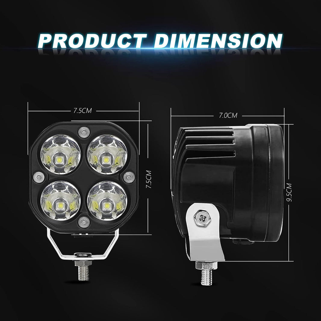 Nicoko Super Bright 40W LED Light Pods 2PCS Led Off Road Spotlight 4000LM Driving Light Led Work Light for Trucks, IP68 Waterproof