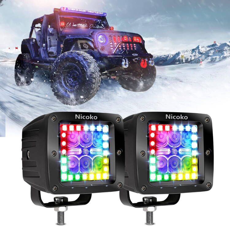 Nicoko Pack 2 Nicoko 3" 18w led Work Light bar Square pods