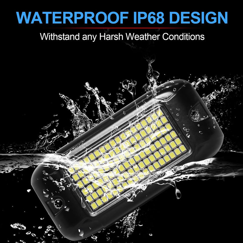 Nicoko 4Pods Pure White 108 LEDs SMD Chips 108w High Power Rock Lights Kit Super Bright White Offroad Car Boat Underglow Lights IP68 Waterproof for Truck SUV UTV ATV RZR