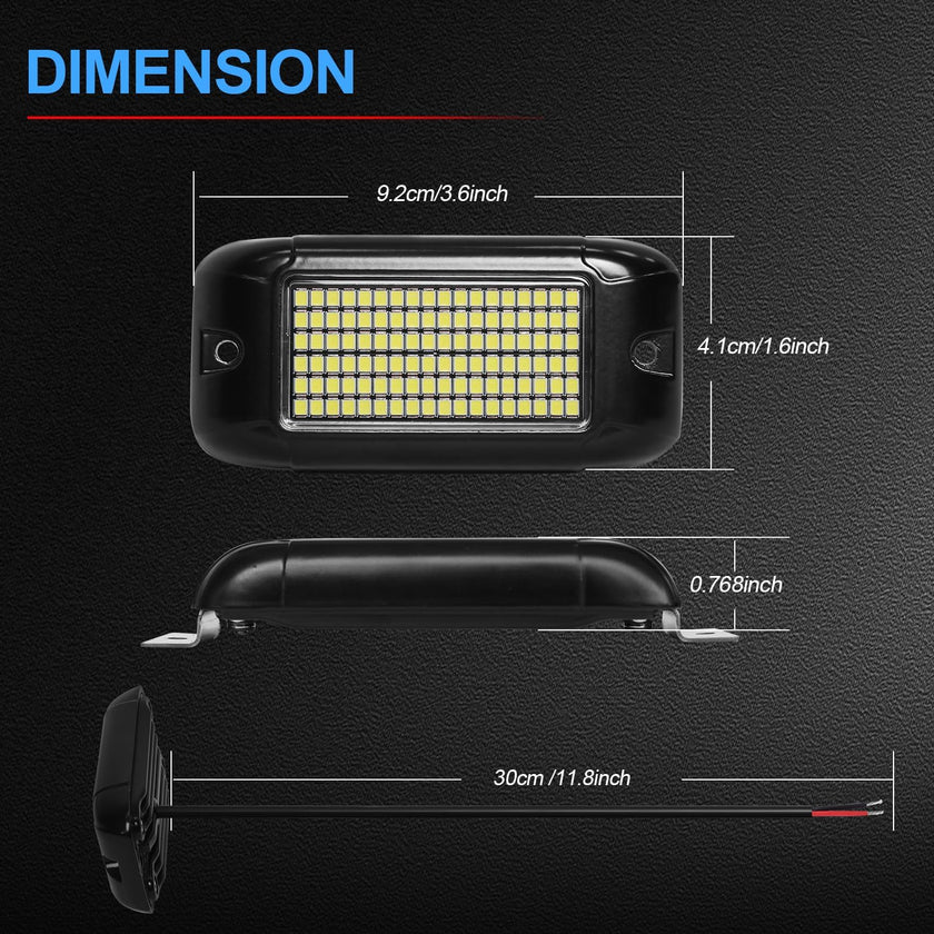 Nicoko 4Pods Pure White 108 LEDs SMD Chips 108w High Power Rock Lights Kit Super Bright White Offroad Car Boat Underglow Lights IP68 Waterproof for Truck SUV UTV ATV RZR