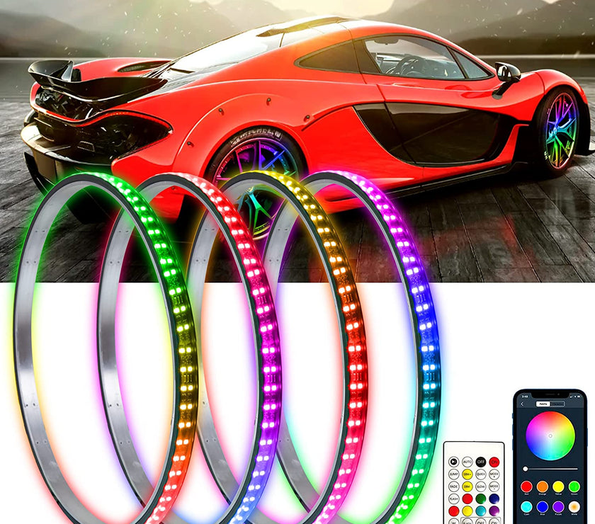 Nicoko 15.5'' LED Flow Wheel Ring Lights with APP&Remote Control