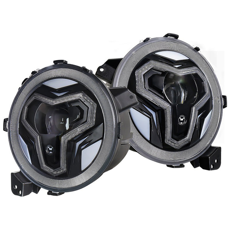 9-inch diamond headlights for Jeep Wrangler JL JT 2018 + 9-inch modified headlights LED headlights