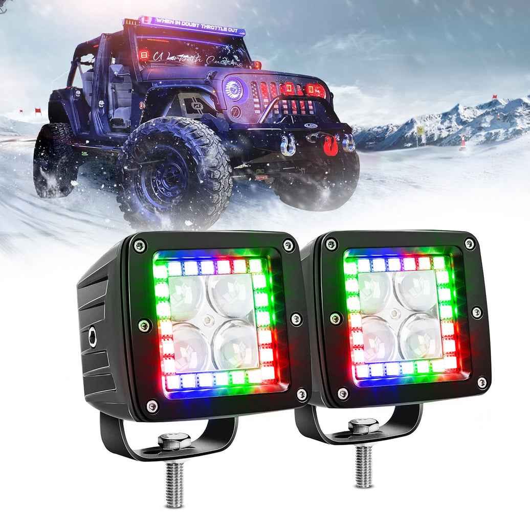 Nicoko Pack 2 Nicoko 3" 18w led Work Light bar Square pods
