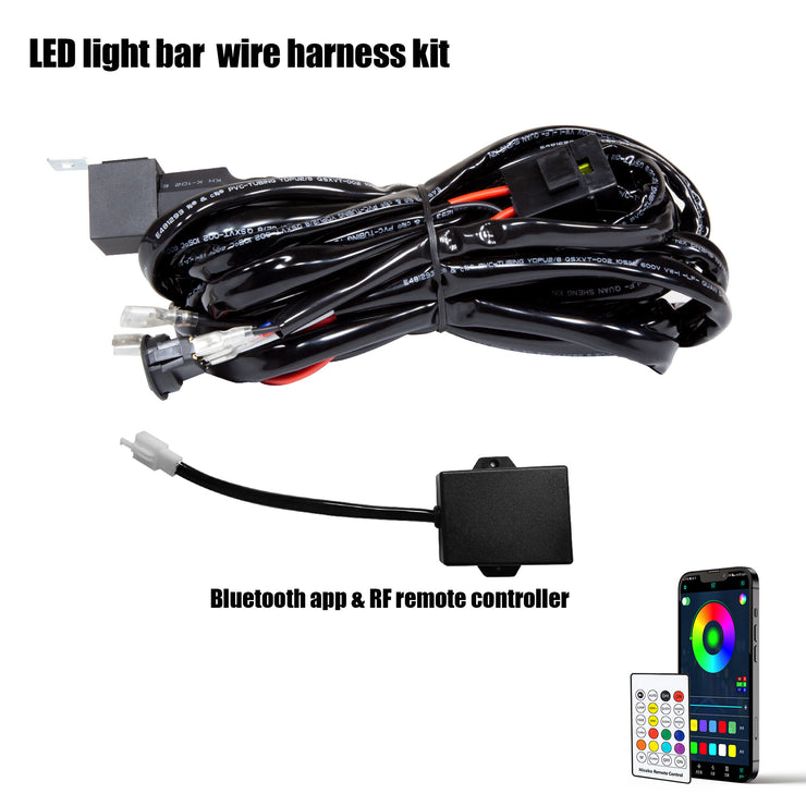 14AWG Wire Harness Kit with Bluetooth app & RF remote controller