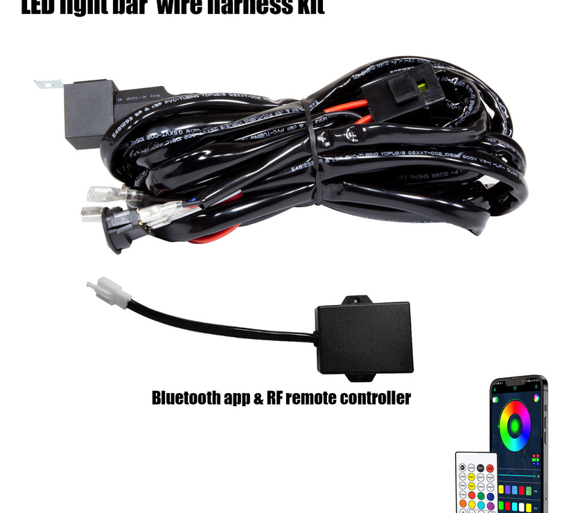 14AWG Wire Harness Kit with Bluetooth app & RF remote controller