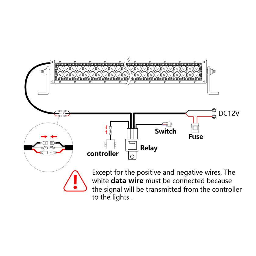 14AWG Wire Harness Kit with Bluetooth app & RF remote controller