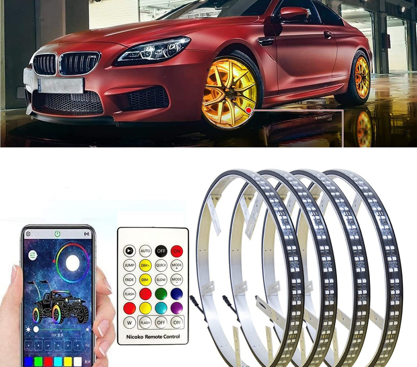 Nicoko 15.5'' LED Flow Wheel Ring Lights with APP&Remote Control