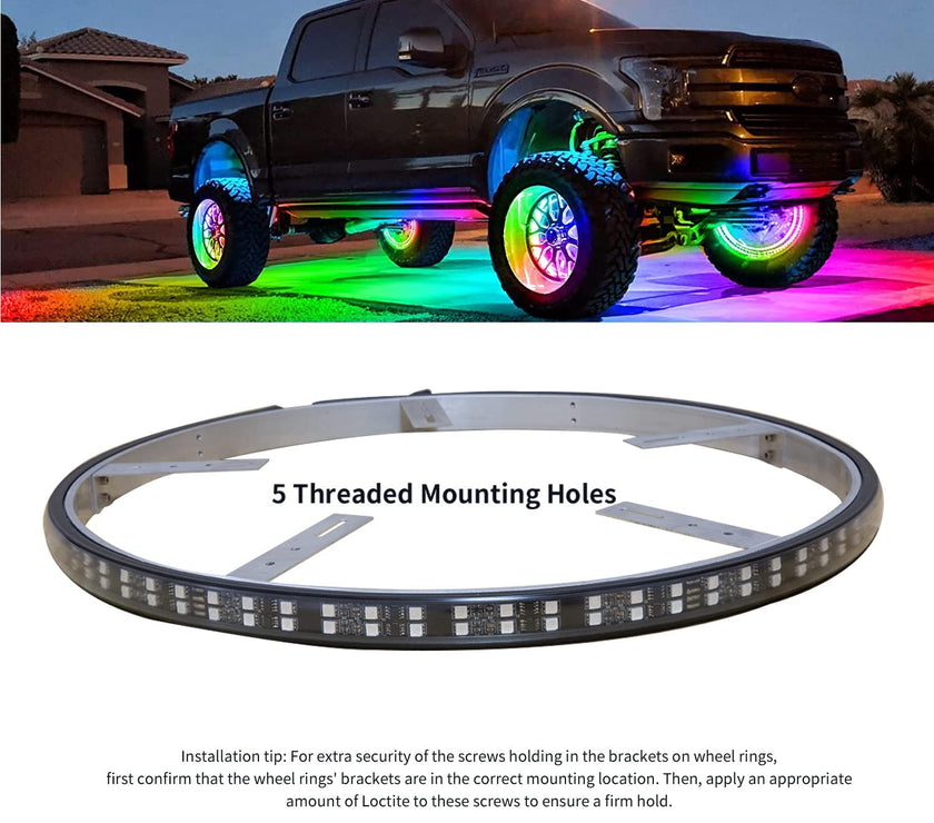 Nicoko 15.5'' LED Flow Wheel Ring Lights with APP&Remote Control