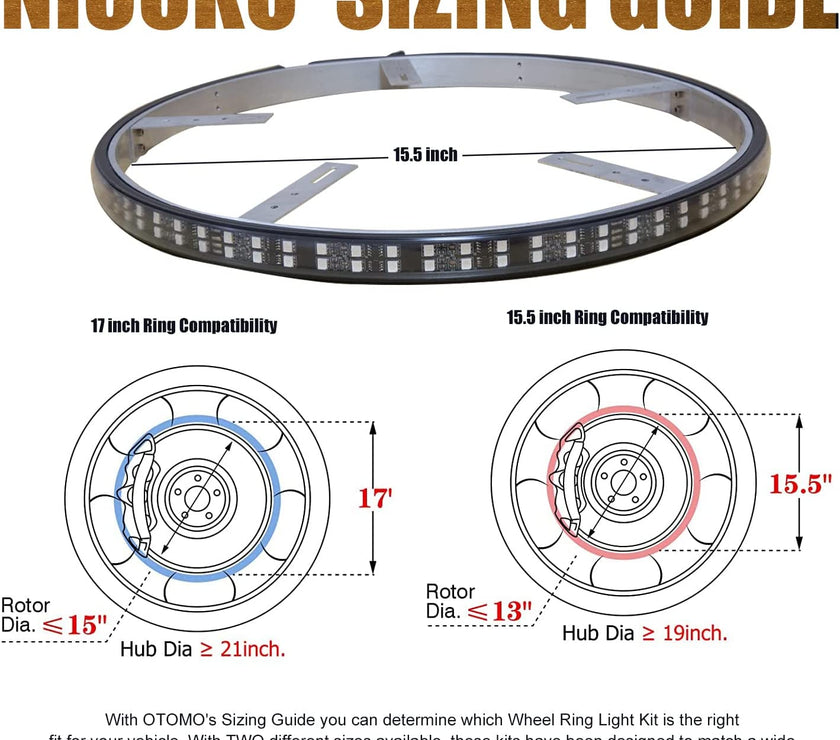 Nicoko 15.5'' LED Flow Wheel Ring Lights with APP&Remote Control