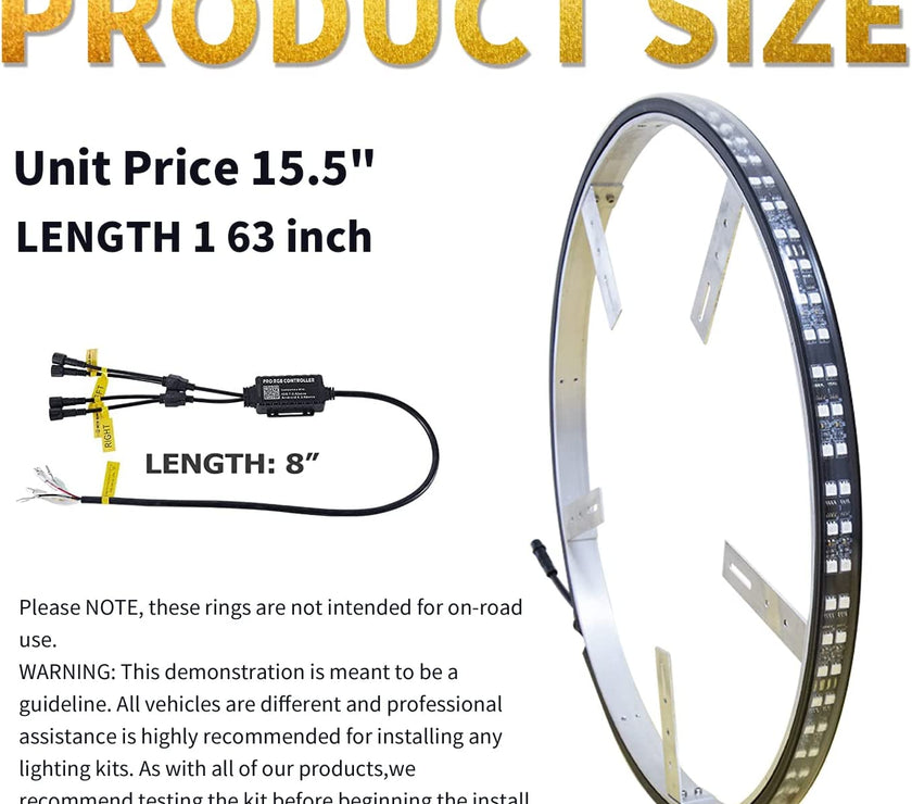 Nicoko 15.5'' LED Flow Wheel Ring Lights with APP&Remote Control