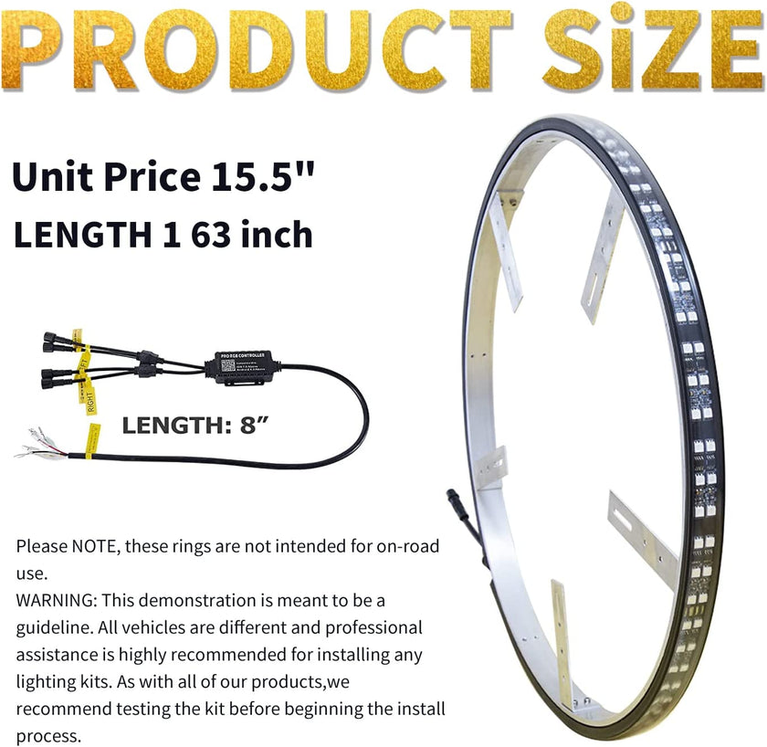 Nicoko 15.5'' LED Flow Wheel Ring Lights with APP&Remote Control