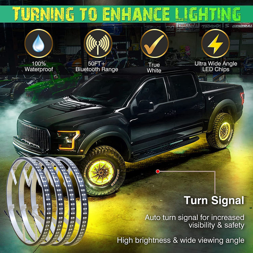 Nicoko 15.5'' LED Flow Wheel Ring Lights with APP&Remote Control