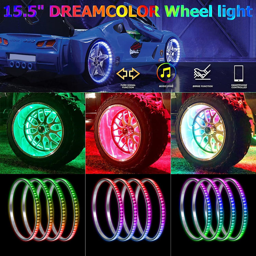 Nicoko 15.5'' LED Flow Wheel Ring Lights with APP&Remote Control