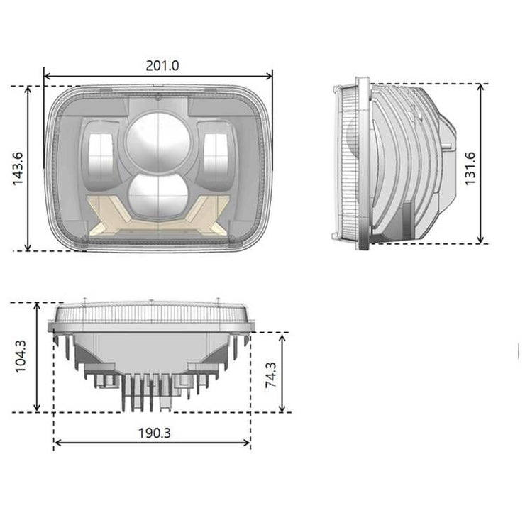 Fit Jeep Wrangler 7 inch new square lights 85W car truck modified LED headlights 5X7 headlights