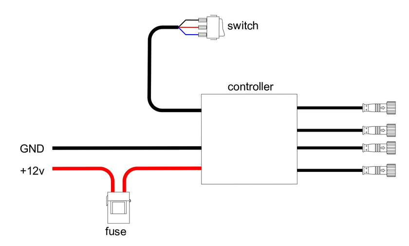 Nicoko New Version Bluetooth&Remote 4 connectors work light Controller