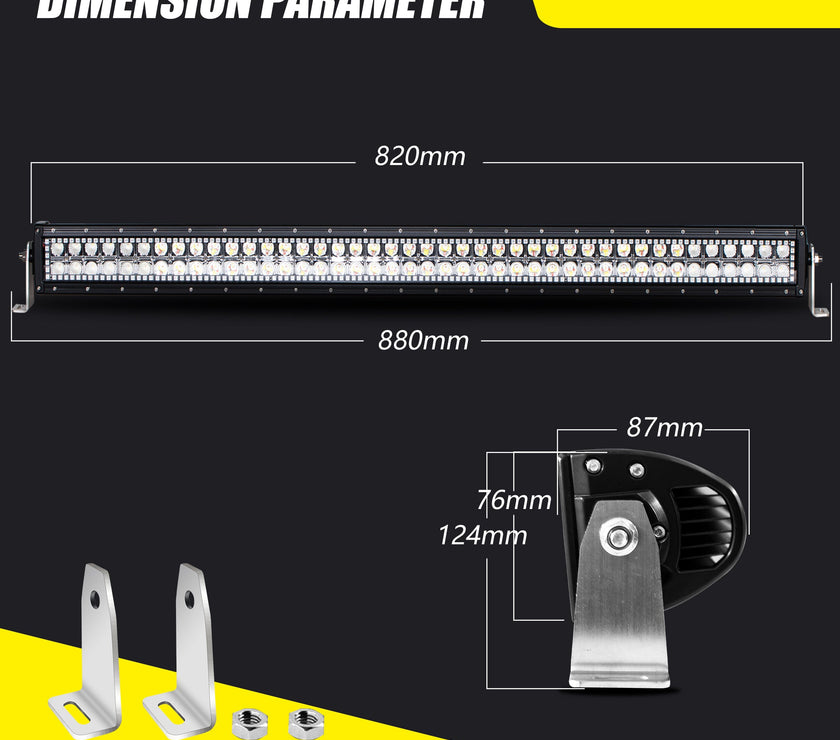 Nicoko Amber White Straight Led Light Bar 120w 22inch RGB Multicolor Chase Halo Over 200 Modes Controlled by App&Remote for Off Road Truck Polaris Razor Trucks SUV IP68 Waterproof