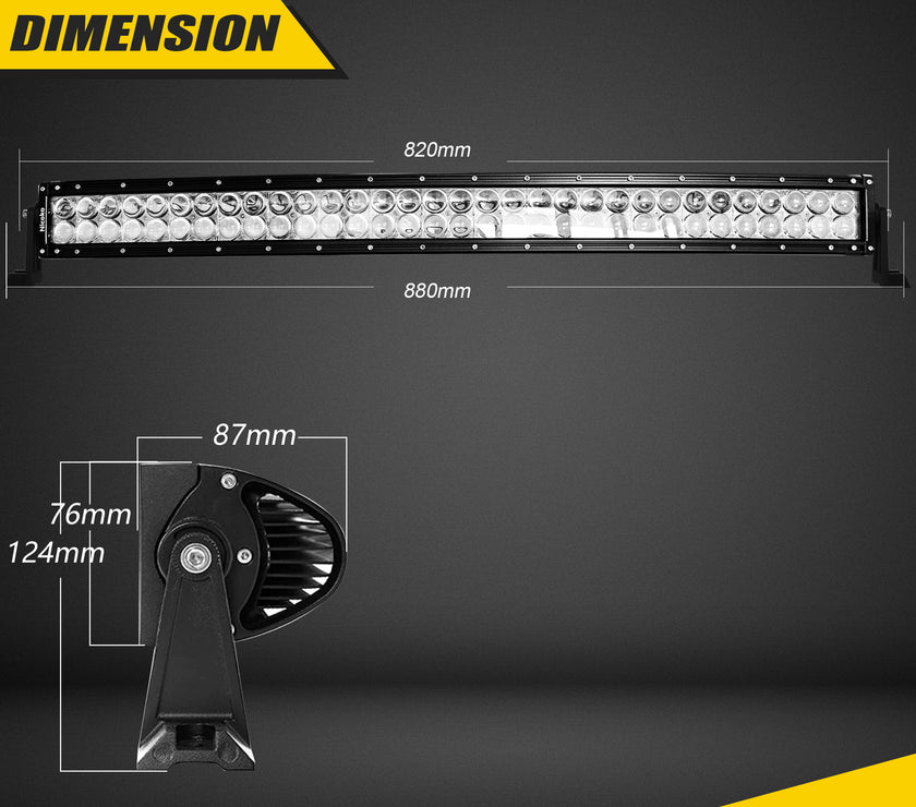 Nicoko 32" 180W Led Straight Chase Light Bar IP68 Waterproof Free Wiring Harness LED Strobe Flashing Light Bar Off Road Driving Fog Lamp for Jeeps, UTV, ATV, RZR, Trucks etc