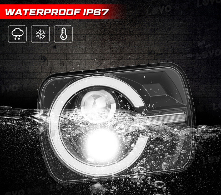 75W 5x7 inch LED Ping Pong Square Light for 7 inch Jeep Wrangler car square light truck conversion square light