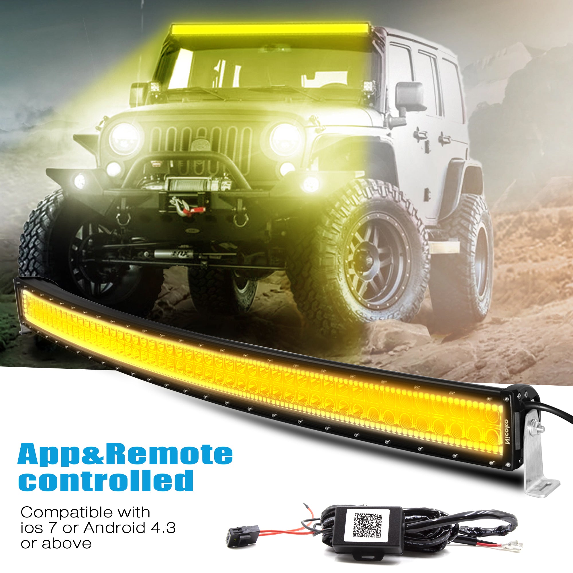 42 Inch 240W 24000LM Curved Amber White Double Row Spot