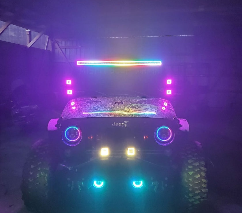 Nicoko 3 Inch 18w RGB led Works Light Offroad Lights Square pods Pack 4