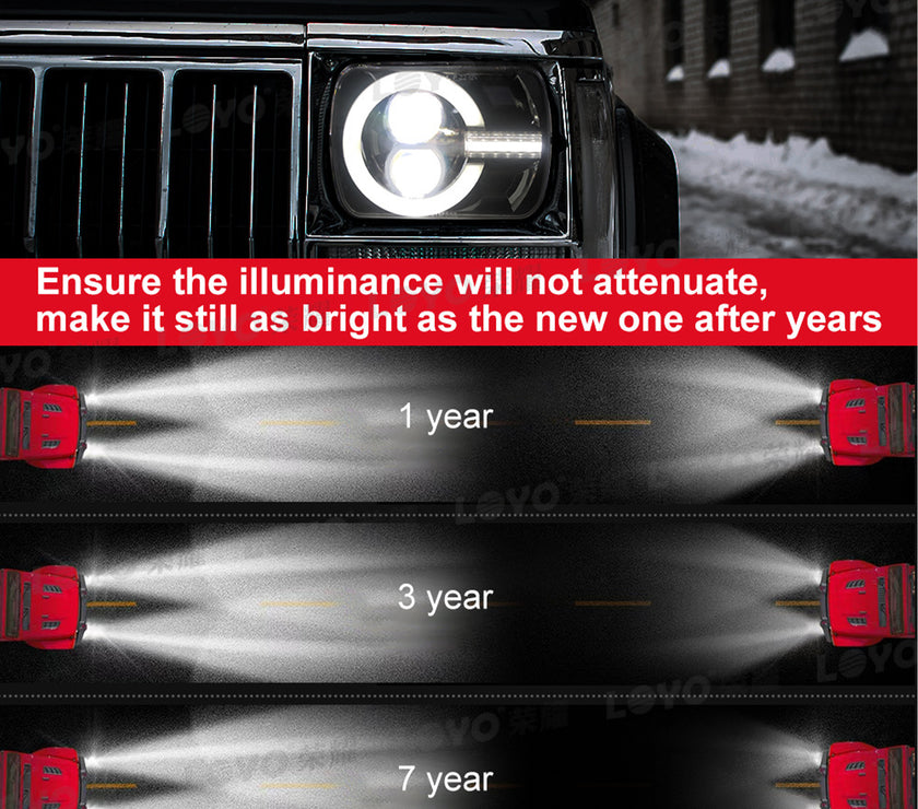75W 5x7 inch LED Ping Pong Square Light for 7 inch Jeep Wrangler car square light truck conversion square light