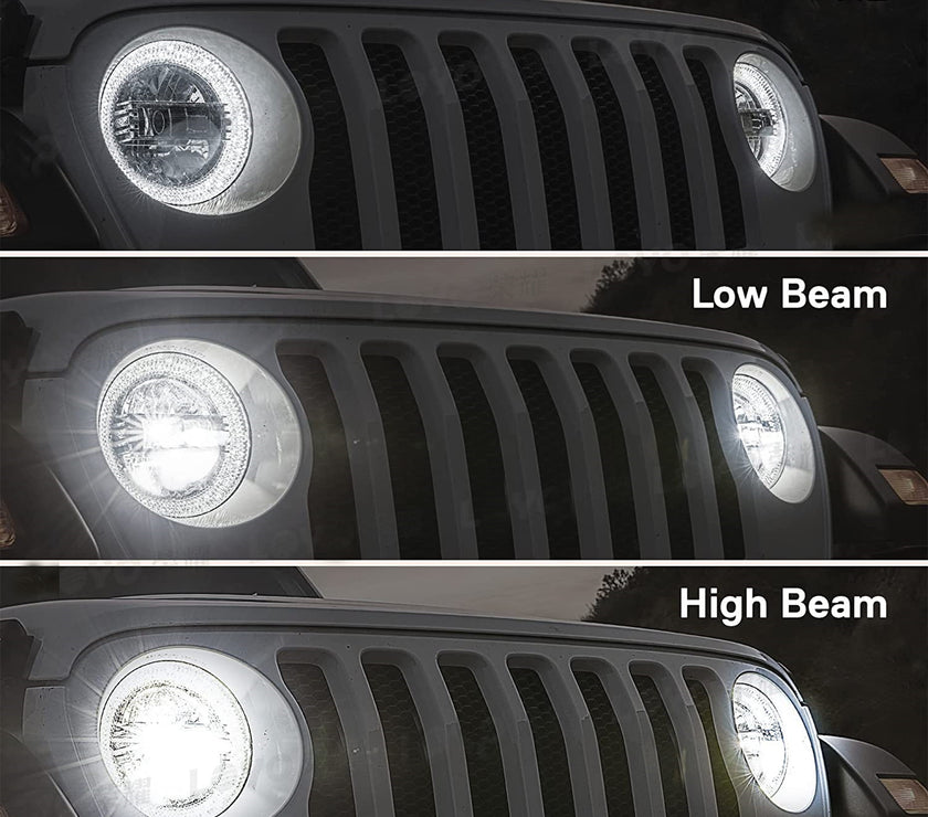 9-inch diamond headlights for Jeep Wrangler JL JT 2018 + 9-inch modified headlights LED headlights