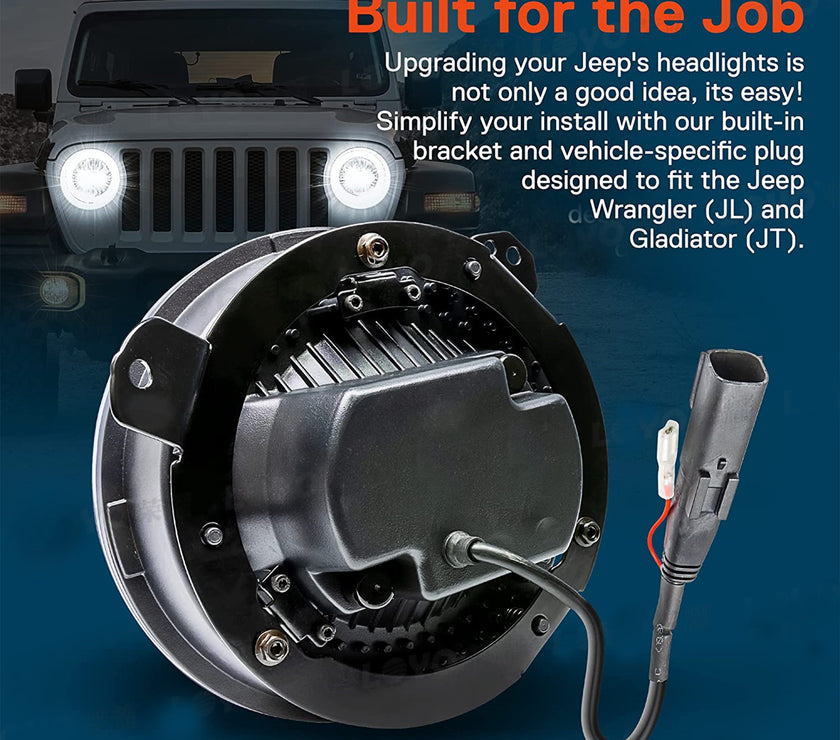 9-inch diamond headlights for Jeep Wrangler JL JT 2018 + 9-inch modified headlights LED headlights