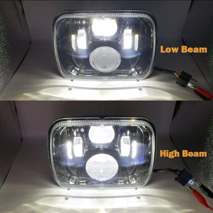 Fit for truck jeep 5X7 inch LED diamond square lights headlights LED car modified low and high beam