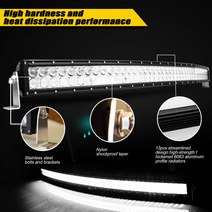 Nicoko 22" 120W Led Curved Chase Light Bar IP68 Waterproof Free Wiring Harness LED Strobe Flashing Light Bar Off Road Driving Fog Lamp for Jeeps, UTV, ATV, RZR, Trucks etc