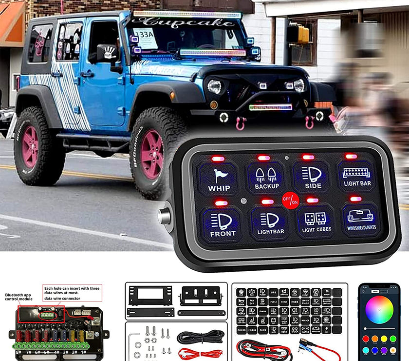 Nicoko Bluetooth RGB 8 Gang Switch Panel for Chasing Lights