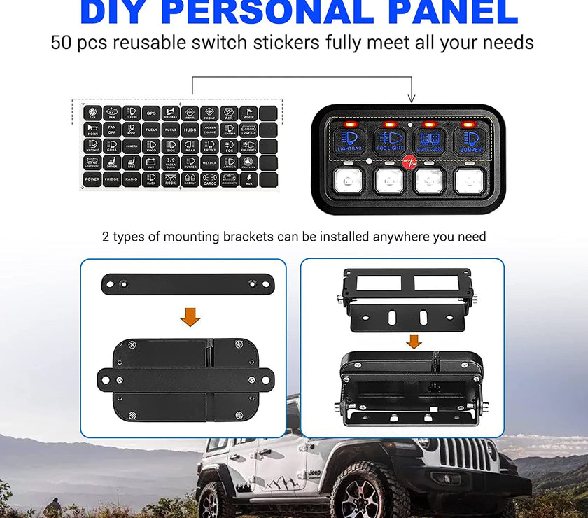 Nicoko Bluetooth RGB 8 Gang Switch Panel for Chasing Lights