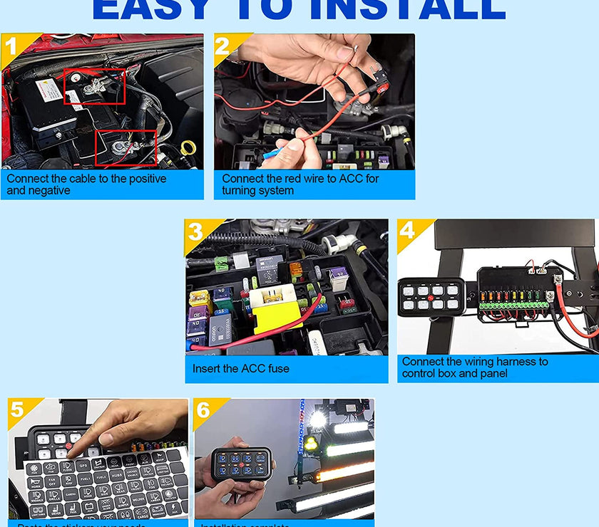 Nicoko Bluetooth RGB 8 Gang Switch Panel for Chasing Lights