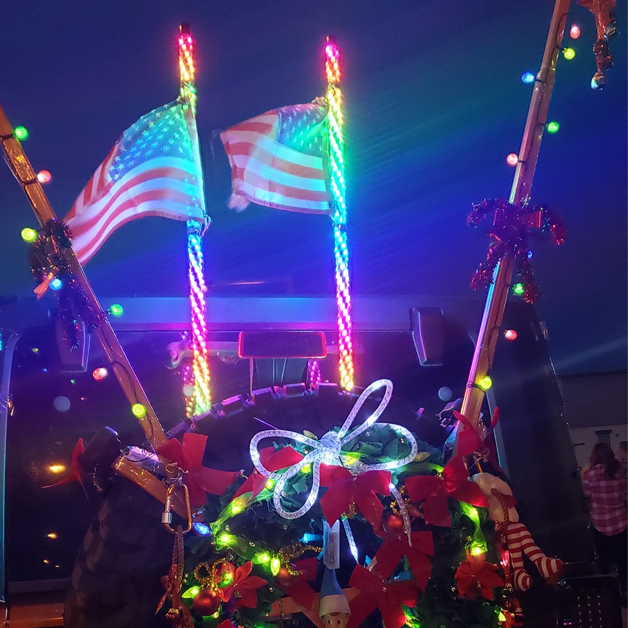 Nicoko 2pc 4ft LED Whip Light with Bluetooth& Remote Control Over 300
