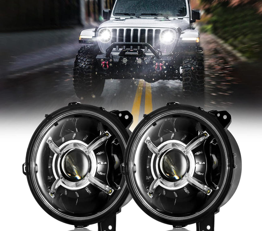 9 Inch LED Headlights replacement for Jeep Wrangler JL JLU  2018-2022, Gladiator JT.