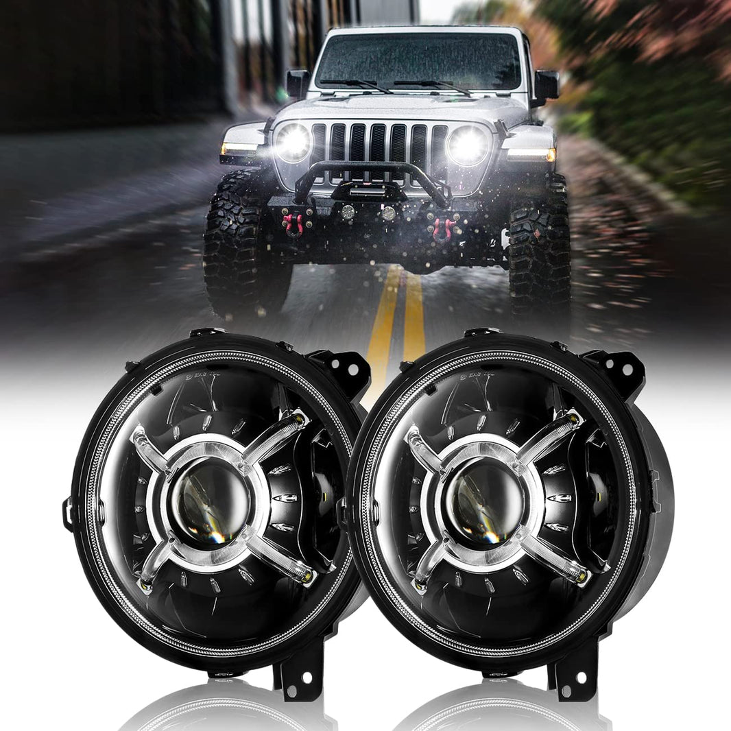 9 Inch LED Headlights replacement for Jeep Wrangler JL JLU  2018-2022, Gladiator JT.