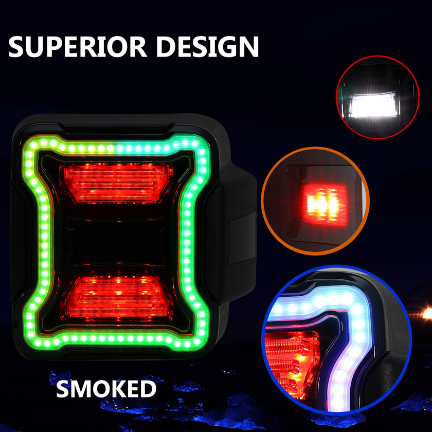 Nicoko LED JL Tail Lights w/Brake Light & Turn Signal Function