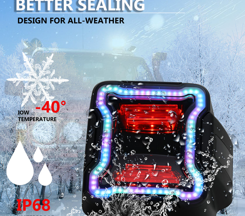 Nicoko LED JL Tail Lights w/Brake Light & Turn Signal Function