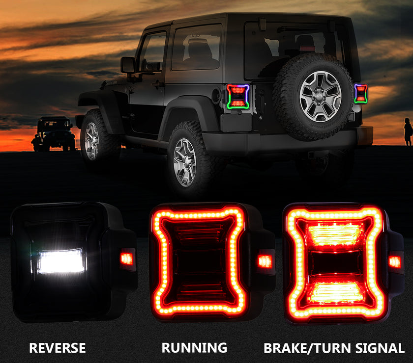 Nicoko LED JL Tail Lights w/Brake Light & Turn Signal Function