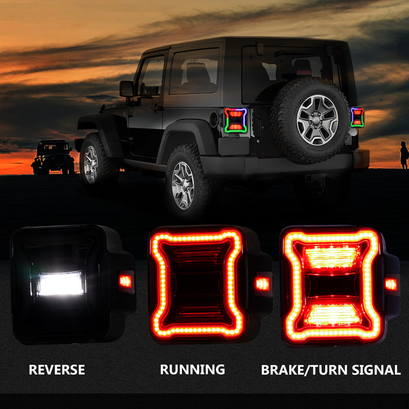 Nicoko LED JL Tail Lights w/Brake Light & Turn Signal Function